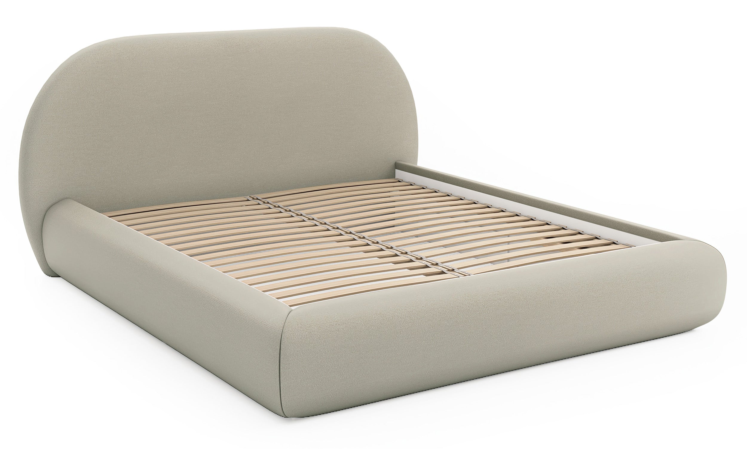 Polsterbett 140x200 cm Buvio hellbeige Chenille