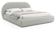 Polsterbett 140x200 cm Buvio in grau-beigem Chenillestoff