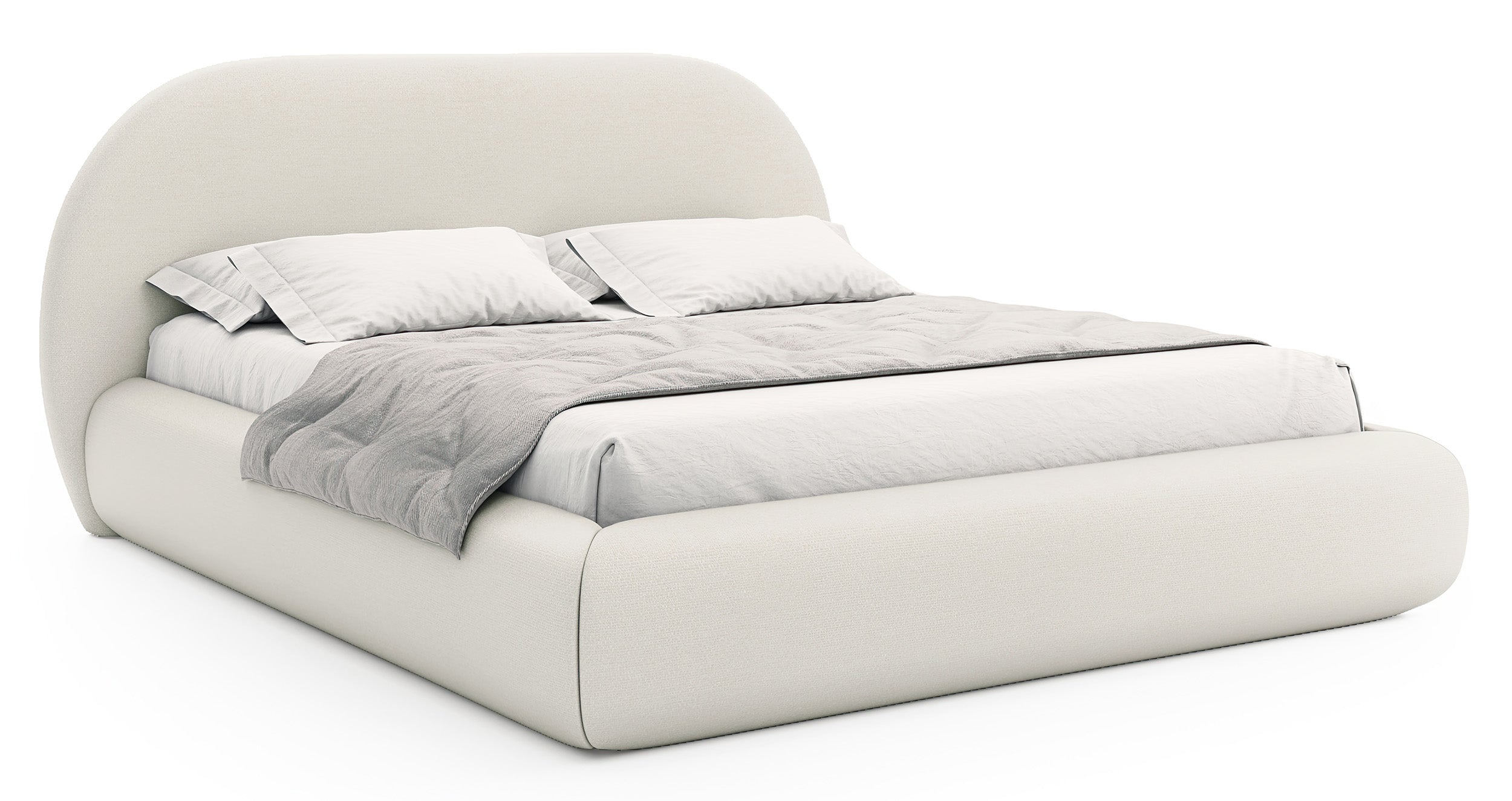 Polsterbett 180x200 cm Buvio creme Chenille