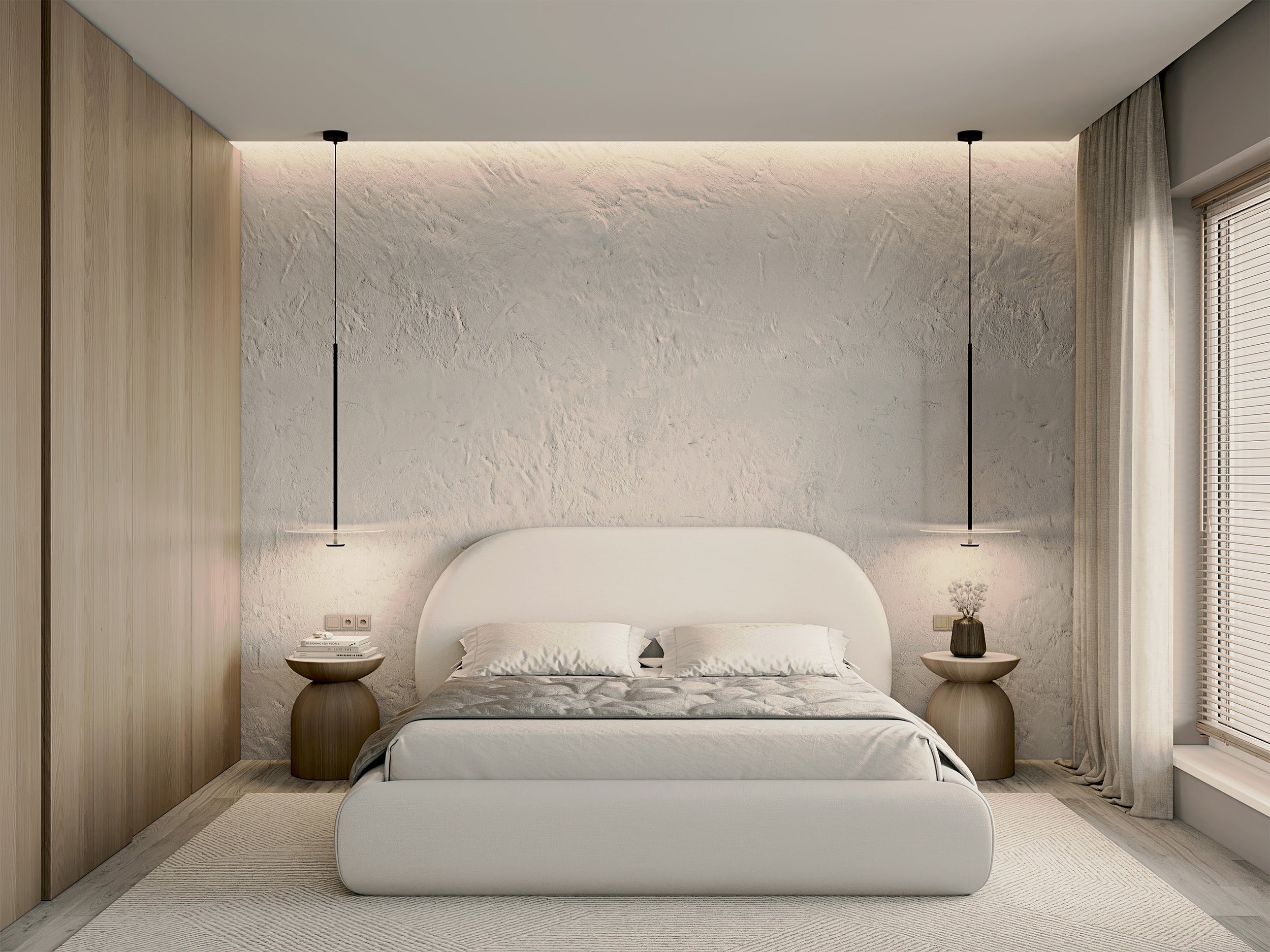 Polsterbett 180x200 cm Buvio creme Chenille