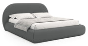 Gepolstertes Bett 140x200 cm Buvio in grauem Chenillestoff