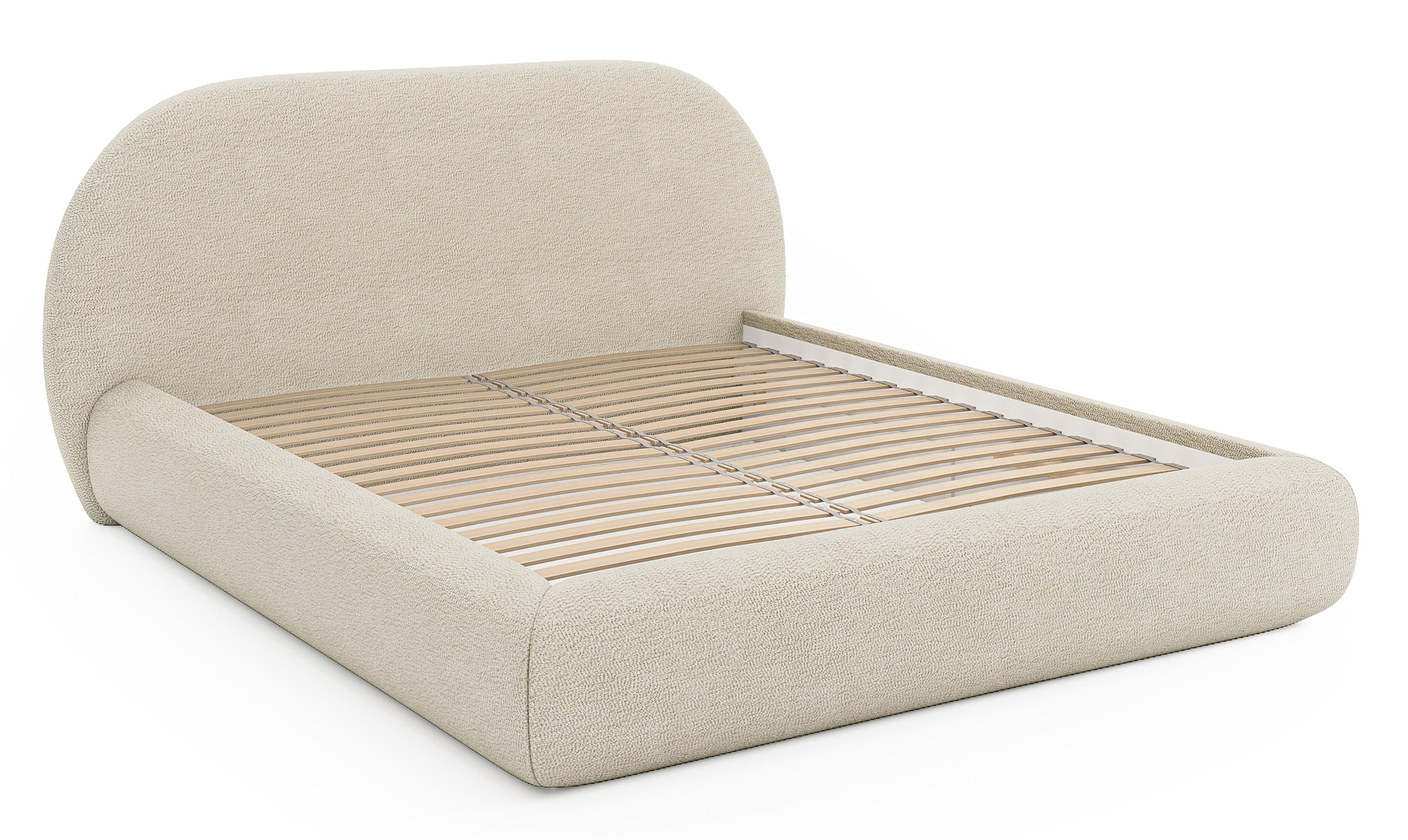 Polsterbett 180x200 cm Buvio beige Bouclé