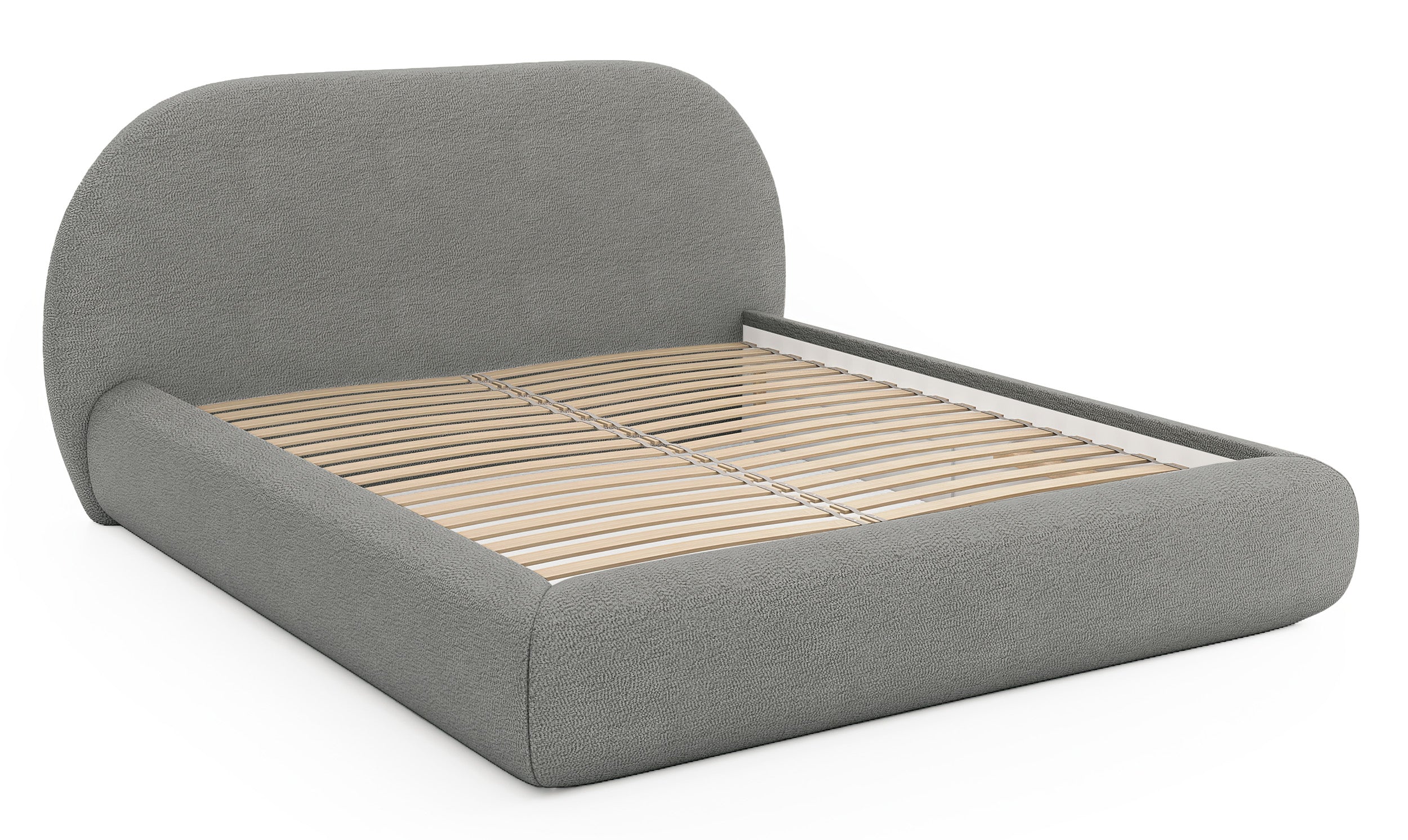 Gepolstertes Bett 140x200 cm Buvio grau Bouclé
