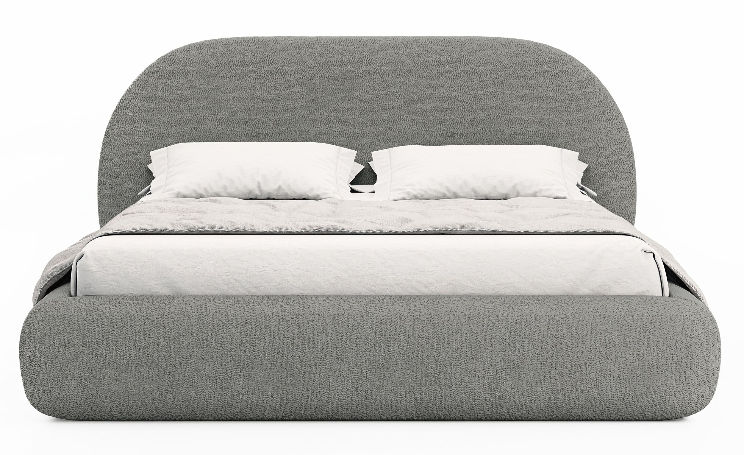 Gepolstertes Bett 140x200 cm Buvio grau Bouclé