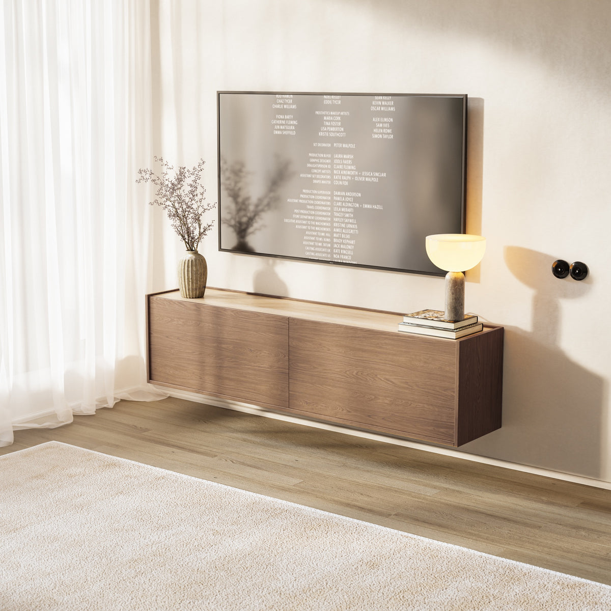 TV-Schrank Cabby 180 cm Eiche Casella/Taormina Travertin