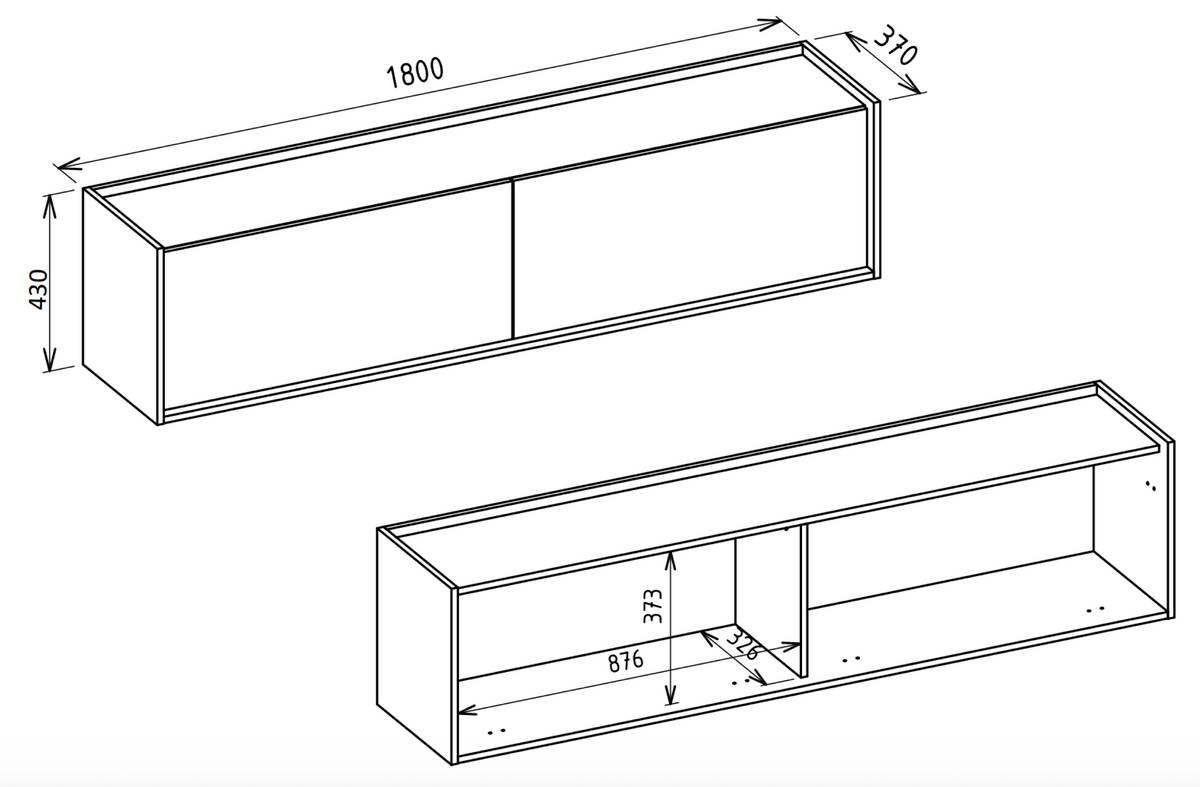 TV-Schrank Cabby 180 cm Eiche Casella/Taormina Travertin