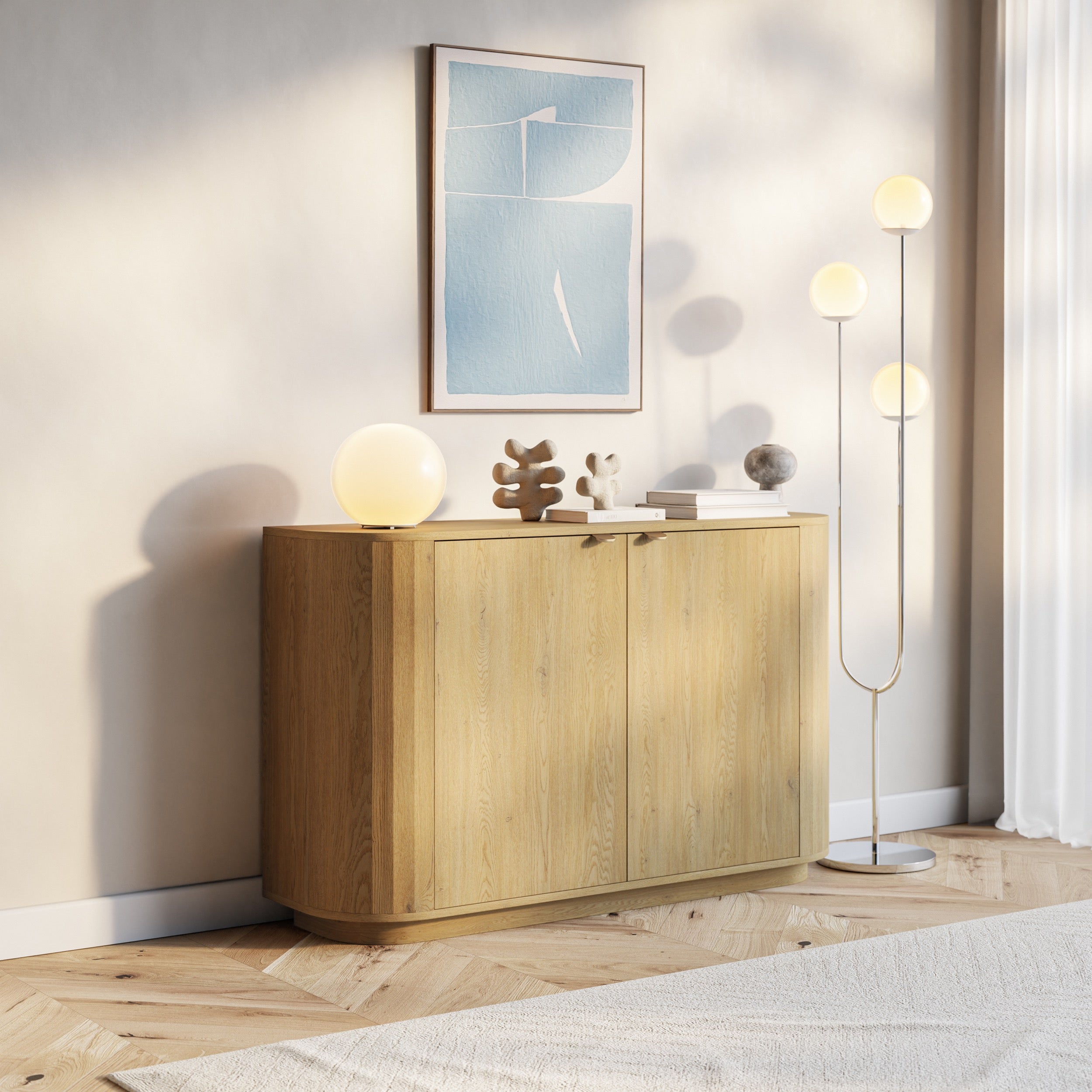Zweittürige Kommode Coru 140 cm Eiche Cremona Torro