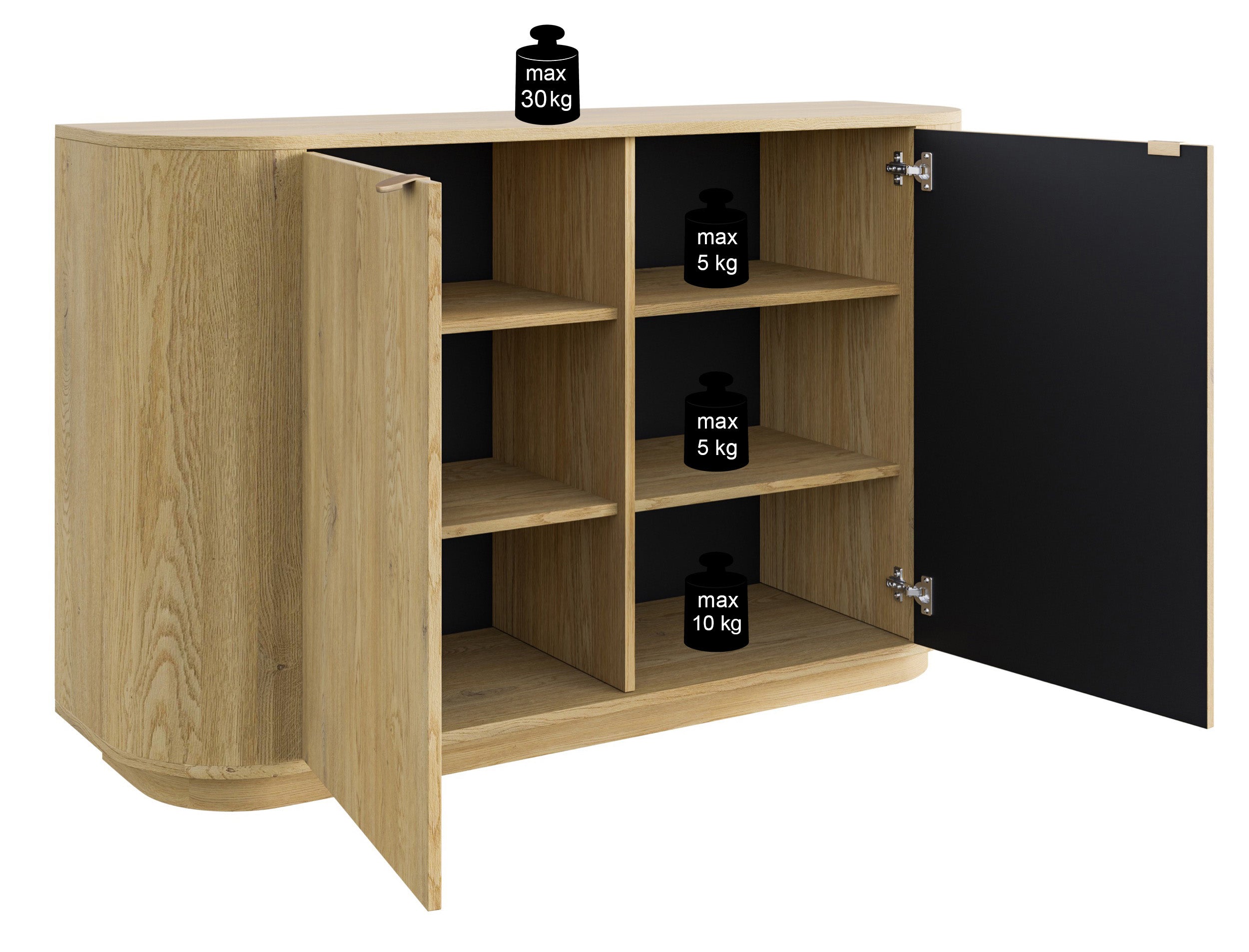 Zweittürige Kommode Coru 140 cm Eiche Cremona Torro