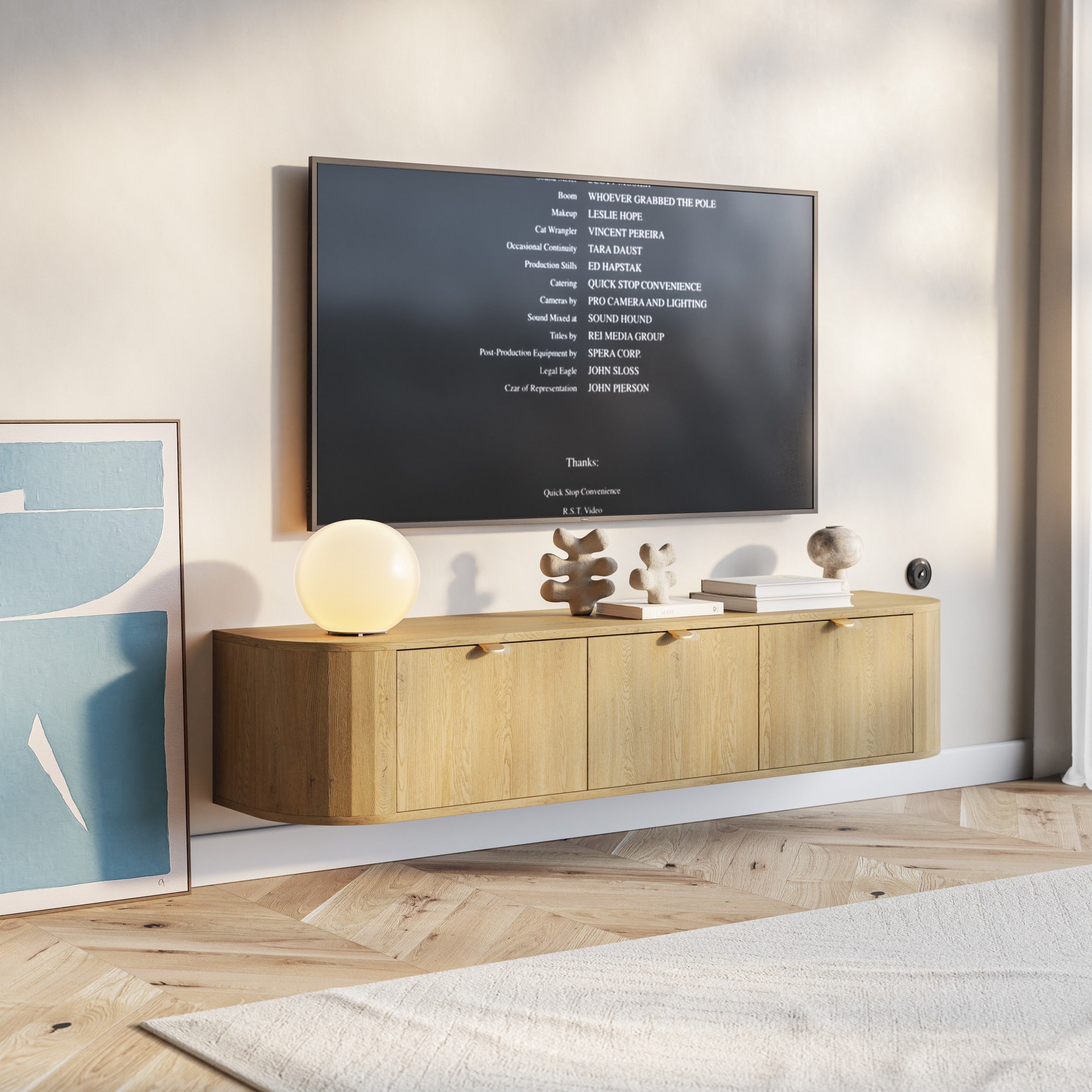 Hängender TV-Schrank Coru mit drei Klappen, 175 cm