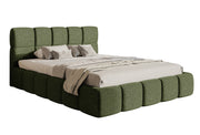 Gepolstertes Bett 120x200 cm Cloudy olivgrüner hydrophober Chenille-Stoff