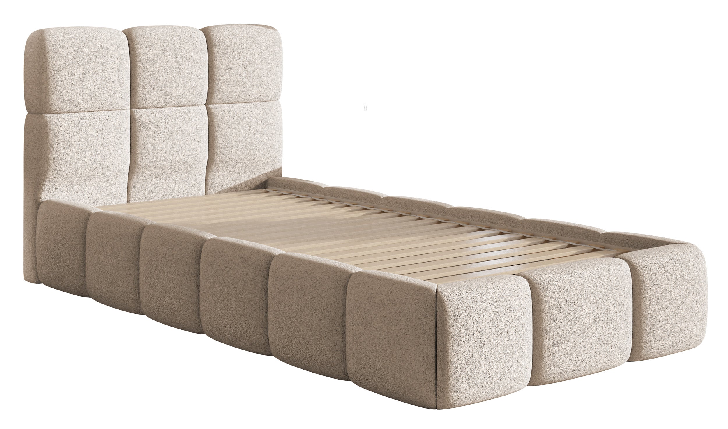 Polsterbett 90x200 cm Cloudy hellbeige Chenille hydrophob