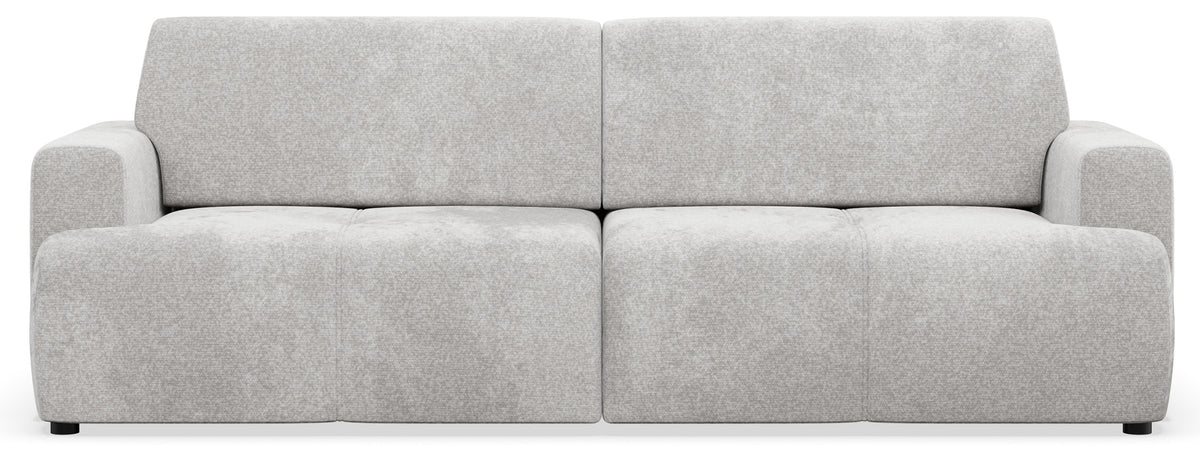 Dreisitziges Schlafsofa Cobbly mit Stauraum, grauer Chenille-Bezug