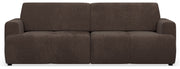 Dreisitziges Schlafsofa Cobbly mit Stauraum, brauner Chenille