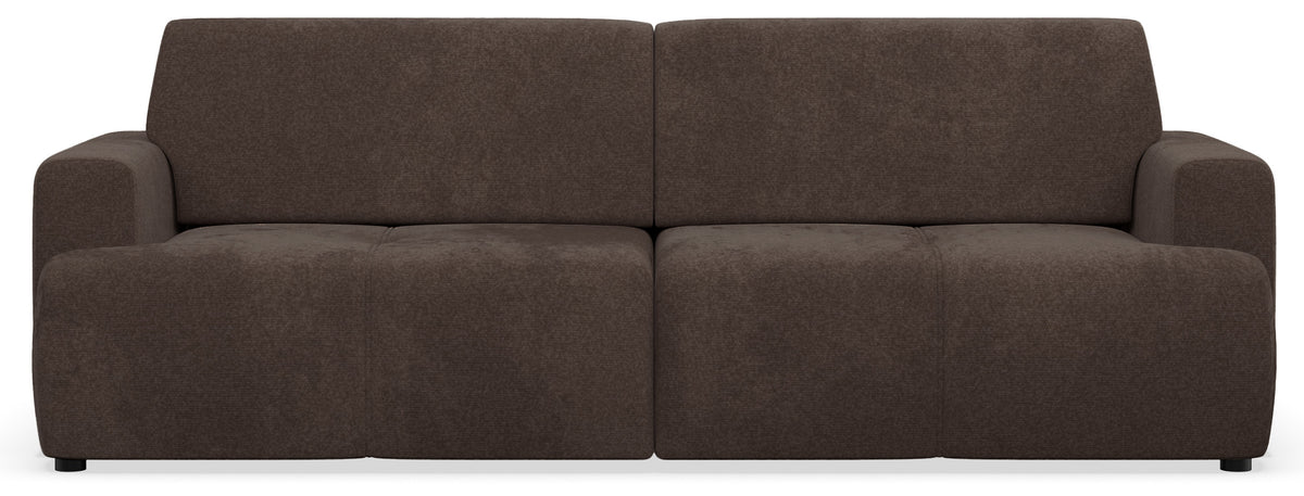 Dreisitziges Schlafsofa Cobbly mit Stauraum, brauner Chenille