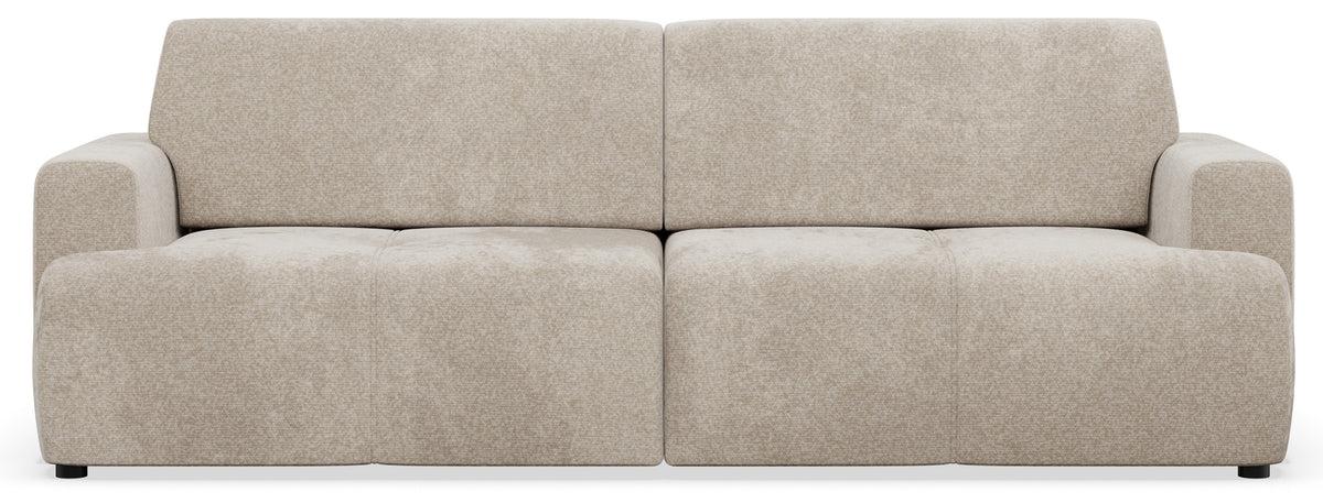 Dreisitziges Schlafsofa Cobbly mit Stauraum, beige Chenille