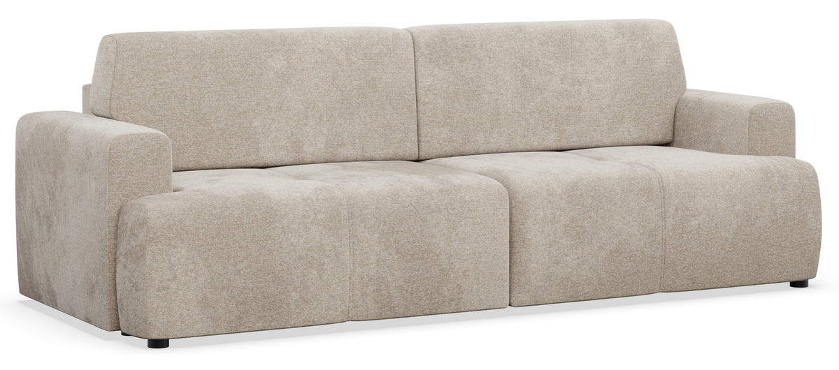 Dreisitziges Schlafsofa Cobbly mit Stauraum, beige Chenille