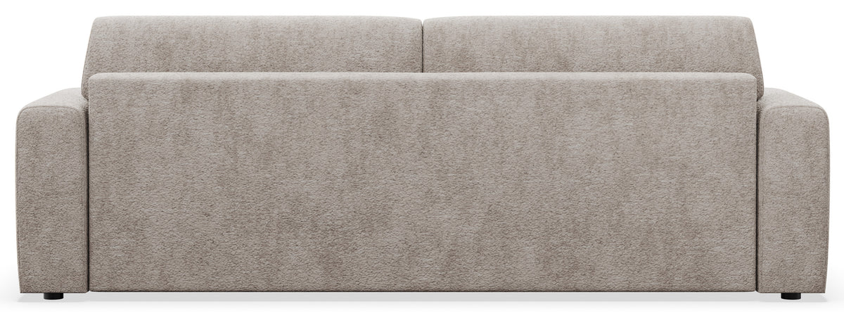 Dreisitziges Schlafsofa Cobbly mit Stauraum, grau-beiger Chenille-Bezug