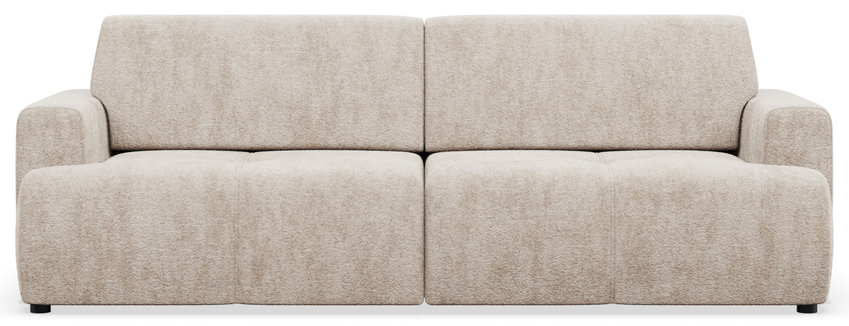 Dreisitziges Schlafsofa Cobbly mit Stauraum, beige Chenille