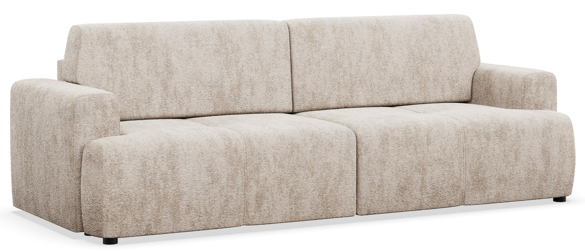 Dreisitziges Schlafsofa Cobbly mit Stauraum, beige Chenille