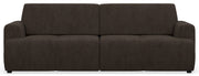 Dreisitziges Schlafsofa Cobbly mit Stauraum, brauner Chenille