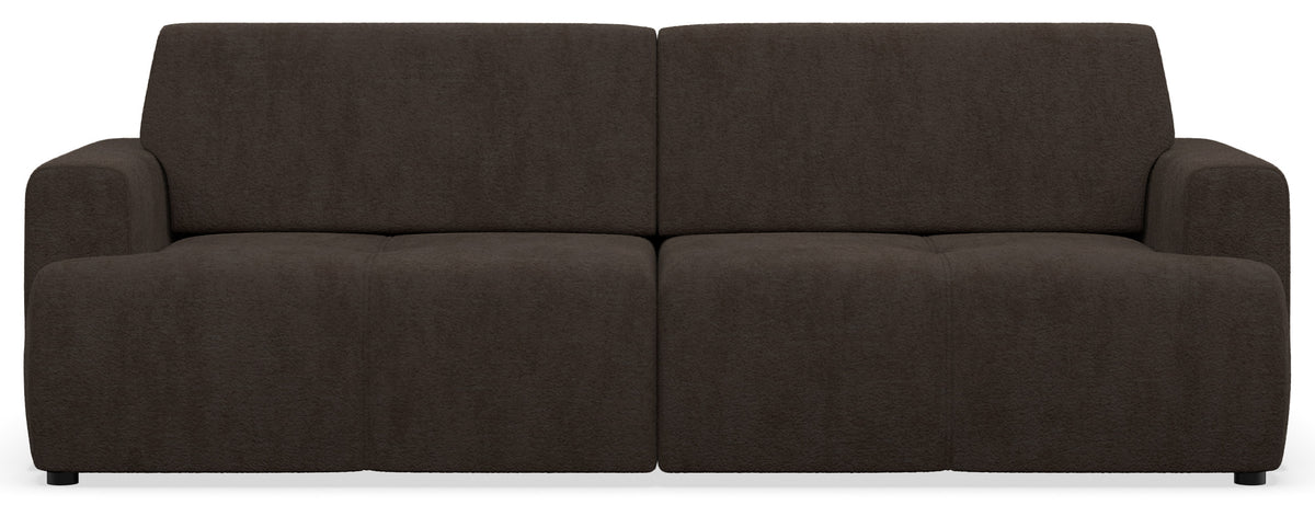 Dreisitziges Schlafsofa Cobbly mit Stauraum, brauner Chenille