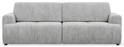 Dreisitziges Schlafsofa Cobbly mit Stauraum, grauer Chenille-Bezug