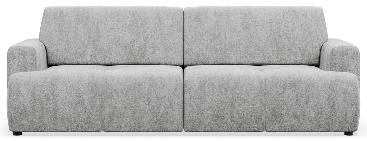 Dreisitziges Schlafsofa Cobbly mit Stauraum, grauer Chenille-Bezug