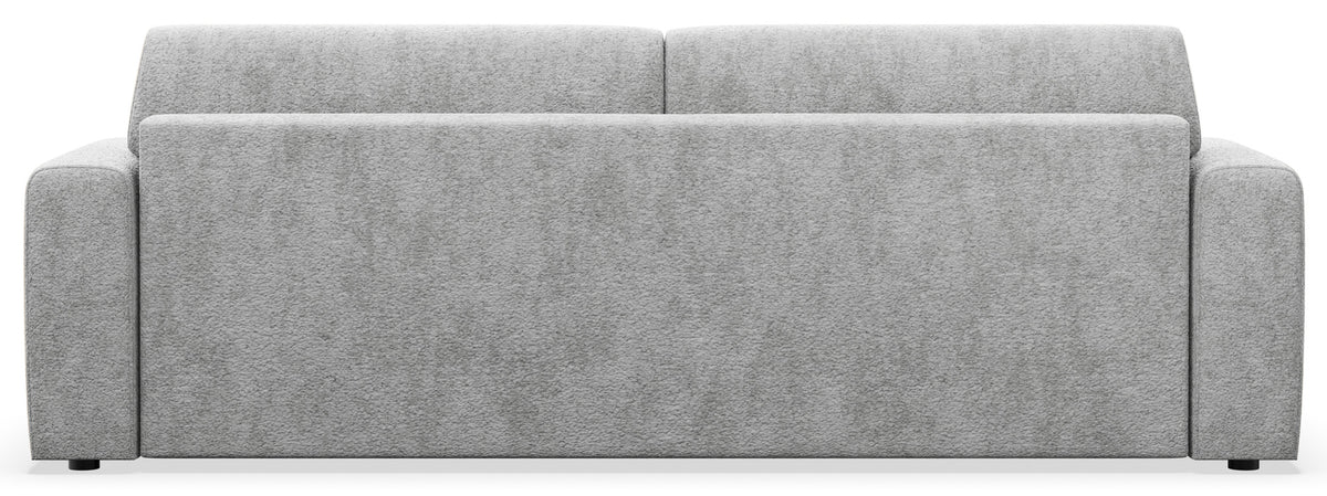 Dreisitziges Schlafsofa Cobbly mit Stauraum, grauer Chenille-Bezug