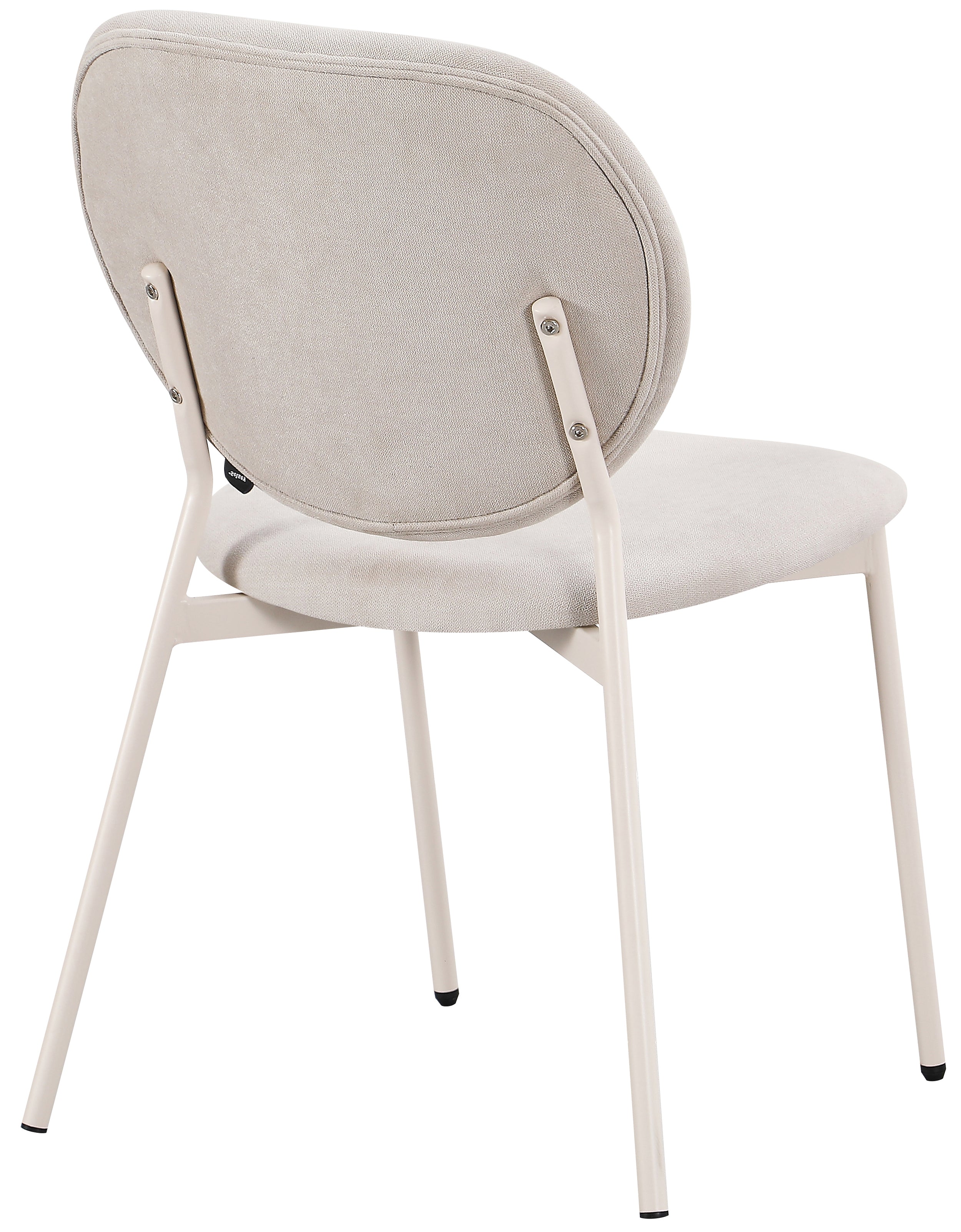 Gepolsterter Stuhl Broctalm aus hydrophobem Stoff, hellbeiger Chenille