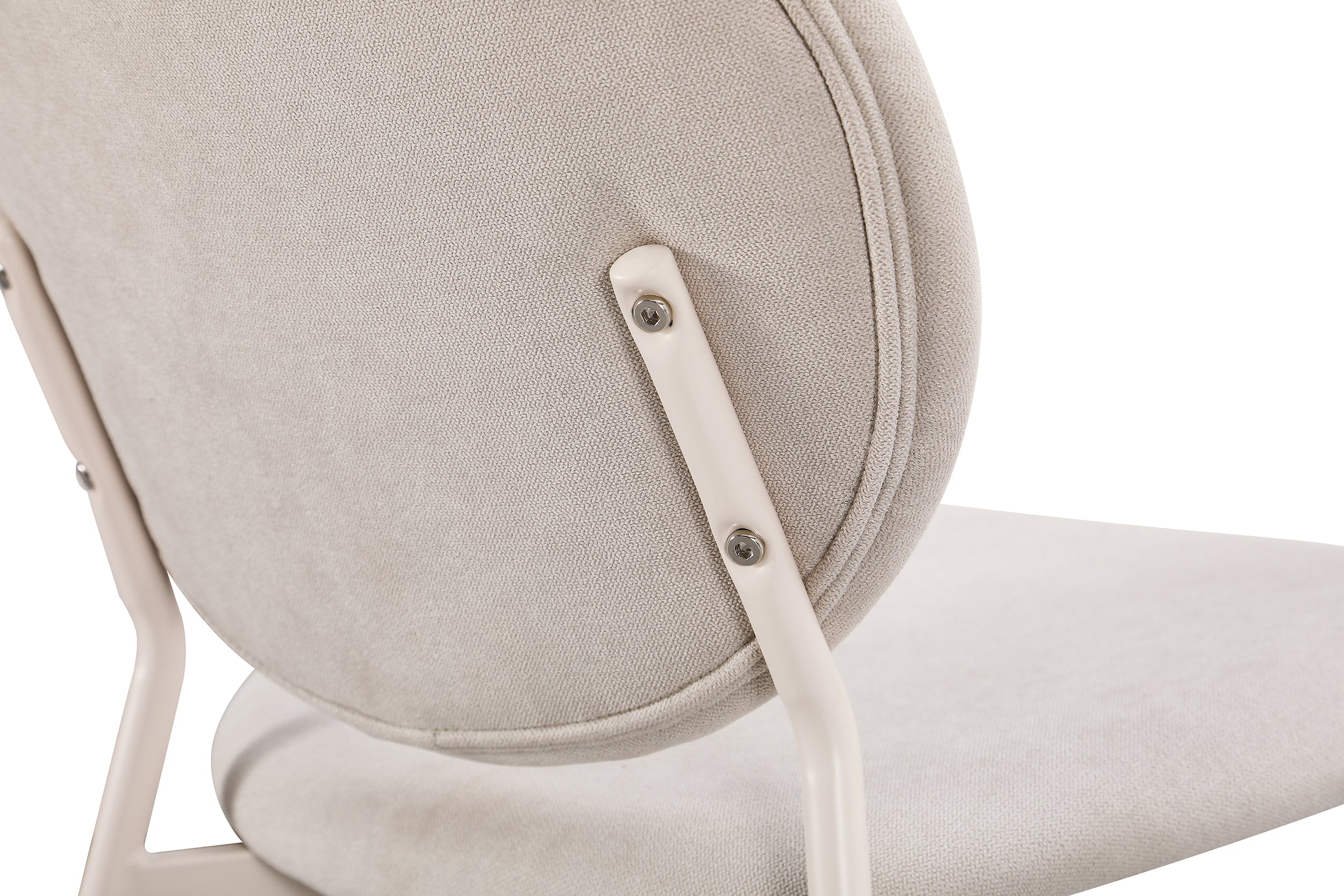 Gepolsterter Stuhl Broctalm aus hydrophobem Stoff, hellbeiger Chenille