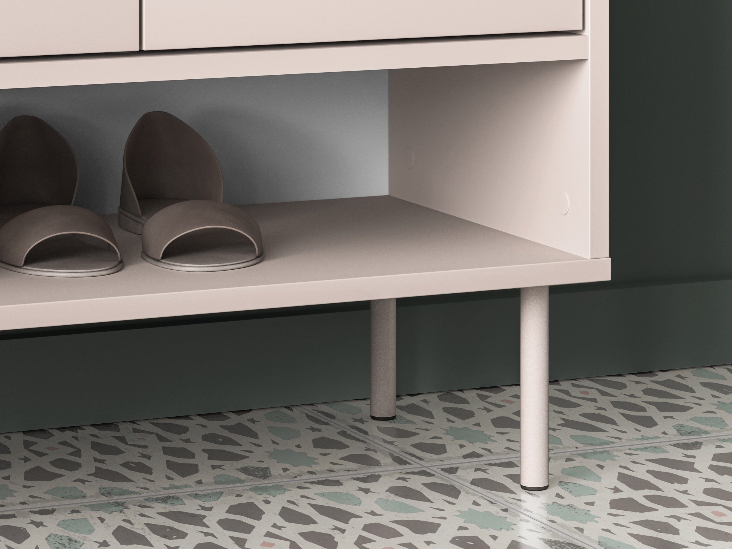 Zweittüriger Schuhschrank Dioce mit Schublade 70 cm Kaschmir
