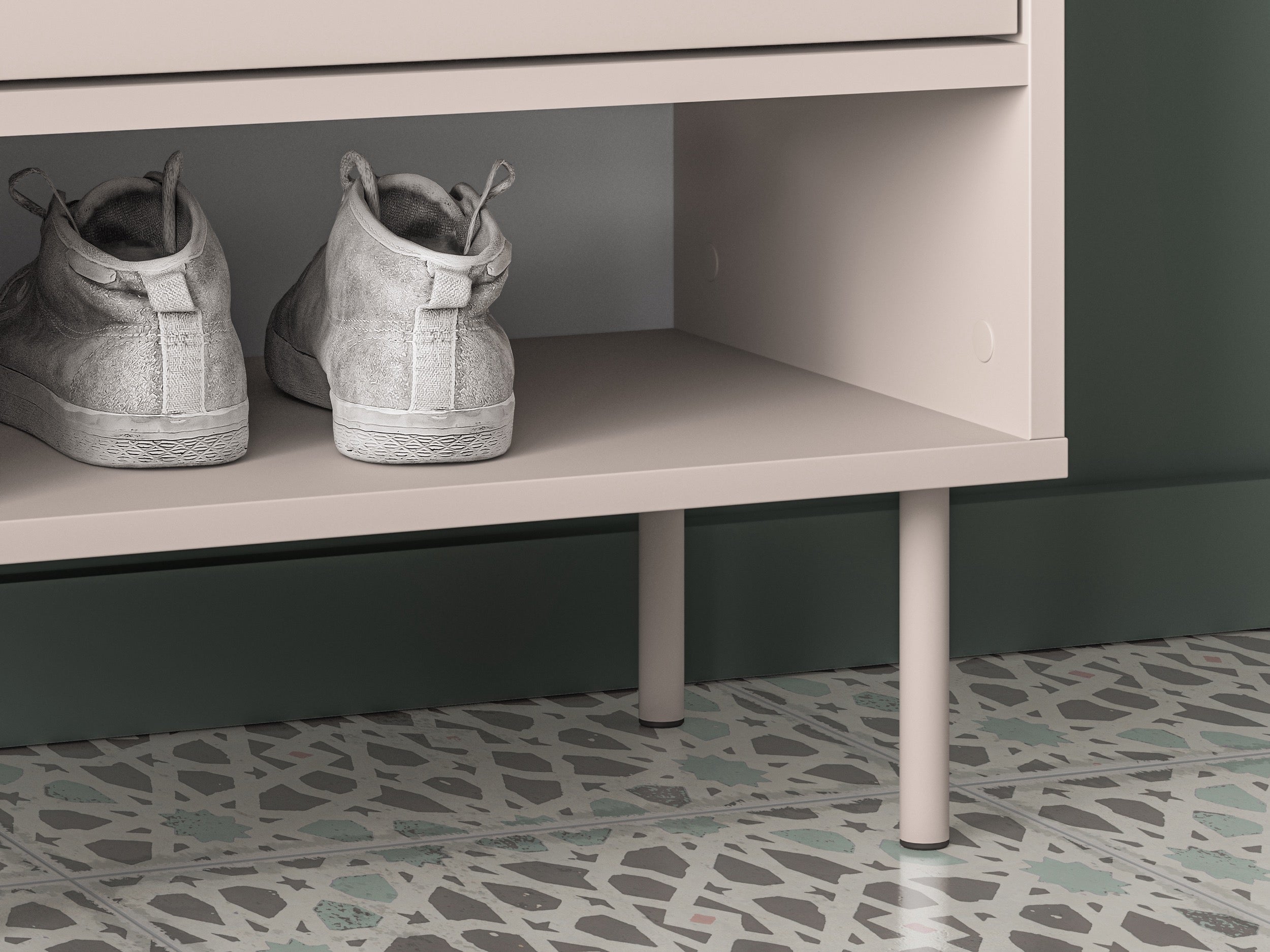 Einzeltüriger Schuhschrank Dioce mit Schublade, 50 cm, Kaschmir