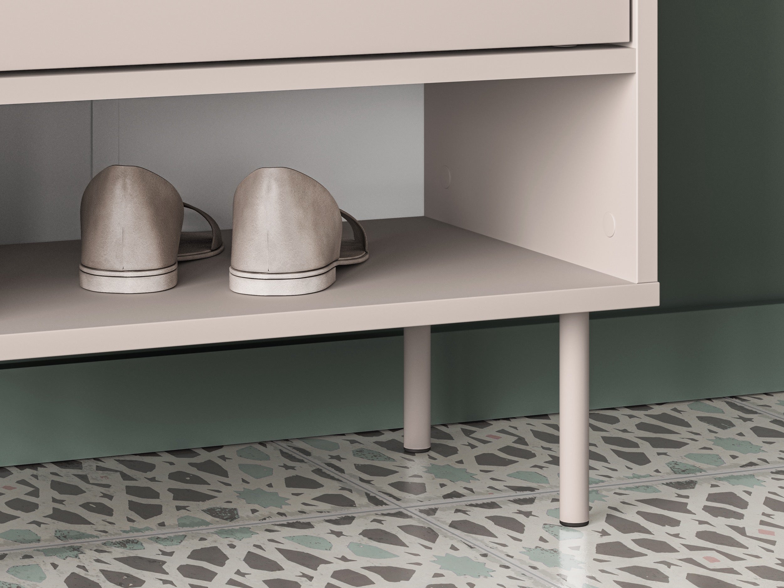 Zweiflügeliger Kleiderschrank Dioce 54 cm mit Kleiderstange und Regal Kaschmir