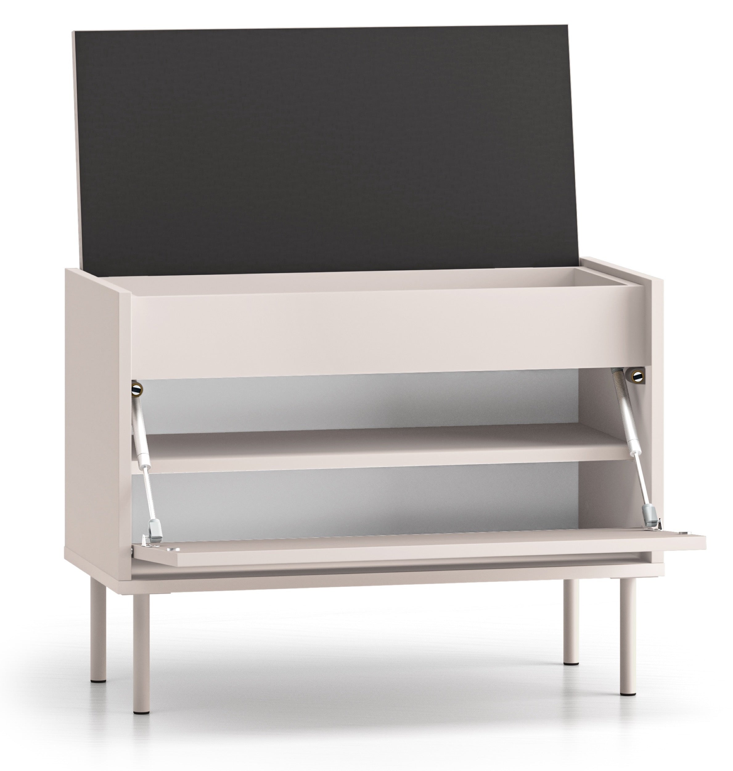Schuhschrank Dioce mit Klappe und Sitzfläche 69 cm Kaschmir