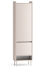 Zweiflügeliger Kleiderschrank Dioce 54 cm mit Kleiderstange und Regal Kaschmir