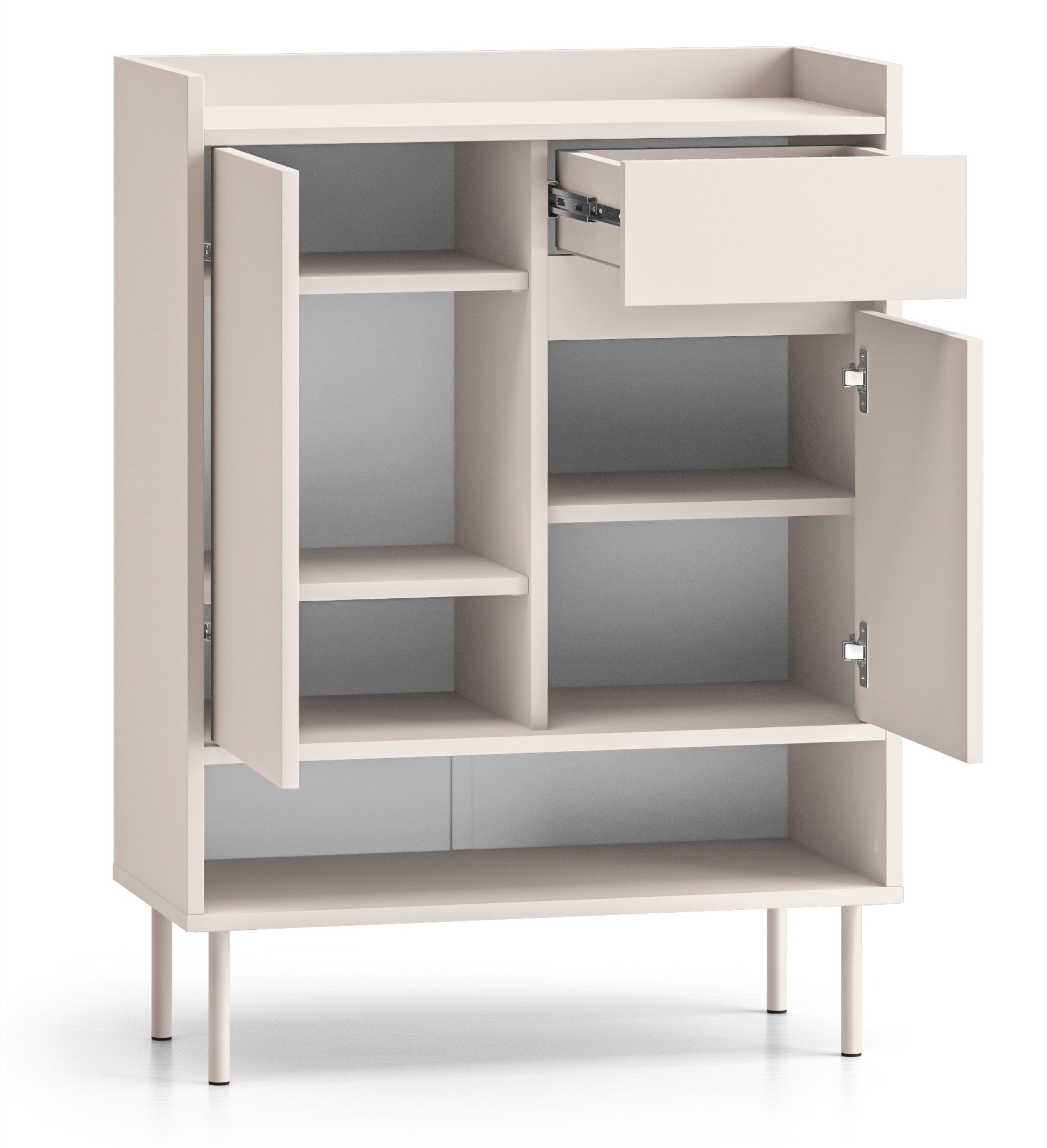 Zweittüriger Schuhschrank Dioce mit Schublade 70 cm Kaschmir