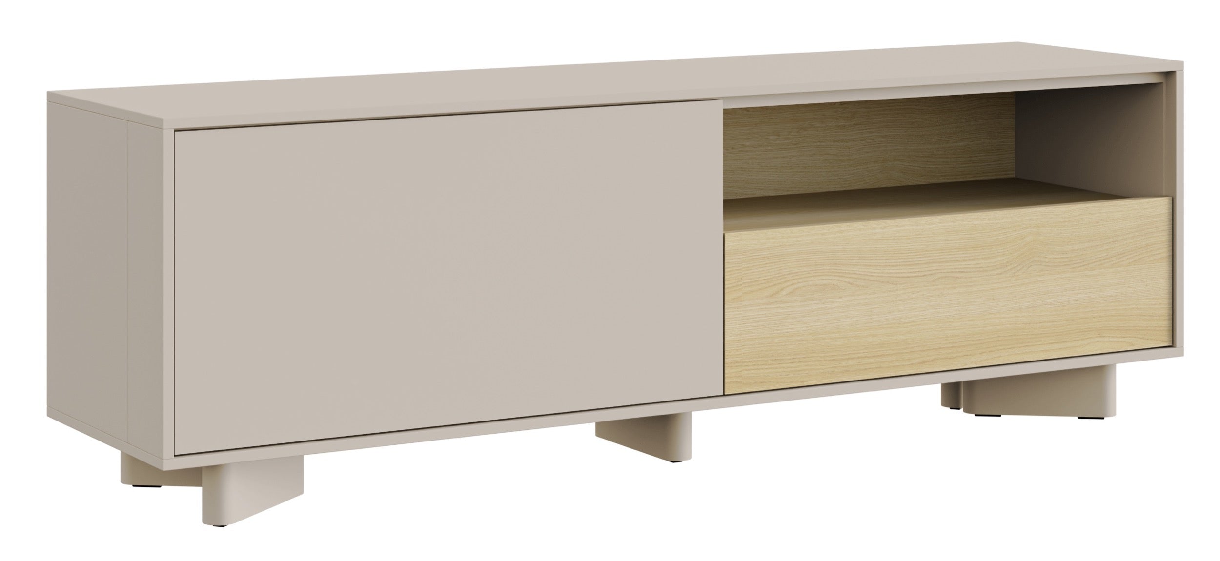 TV-Schrank Distria mit Schublade 140 cm Kaschmir/Vicenza-Eiche