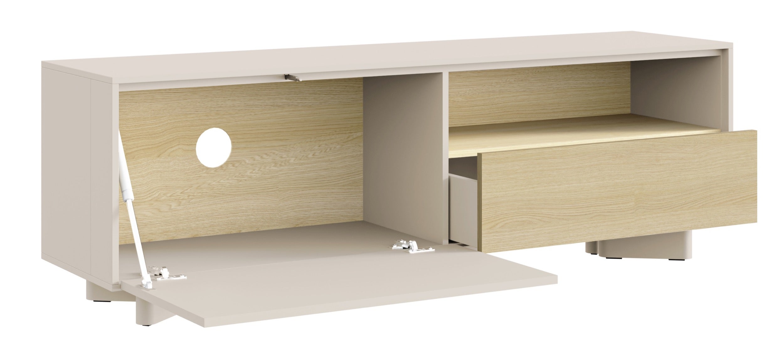 TV-Schrank Distria mit Schublade 140 cm Kaschmir/Vicenza-Eiche