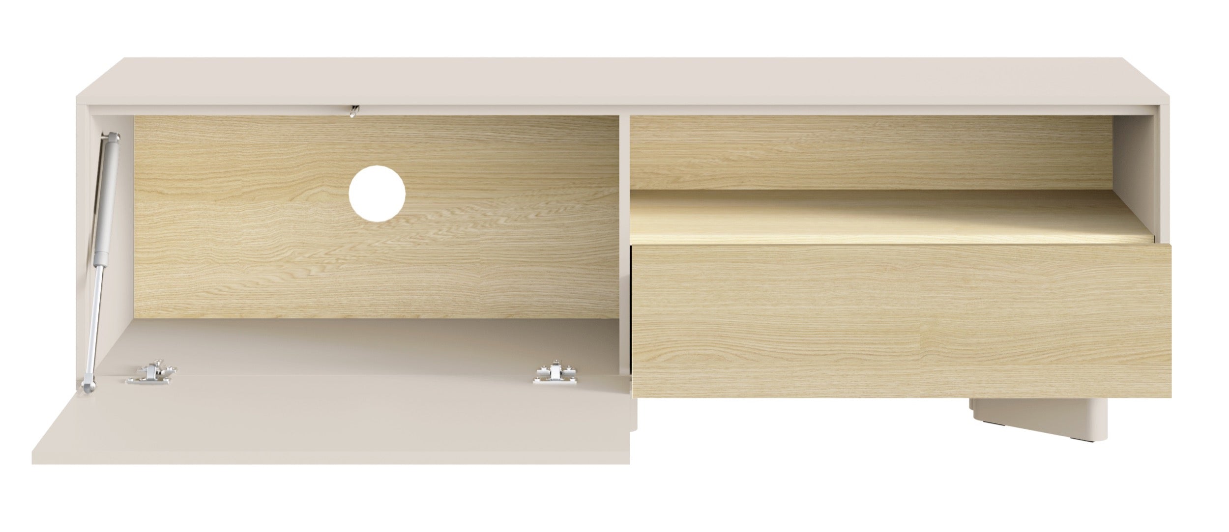 TV-Schrank Distria mit Schublade 140 cm Kaschmir/Vicenza-Eiche