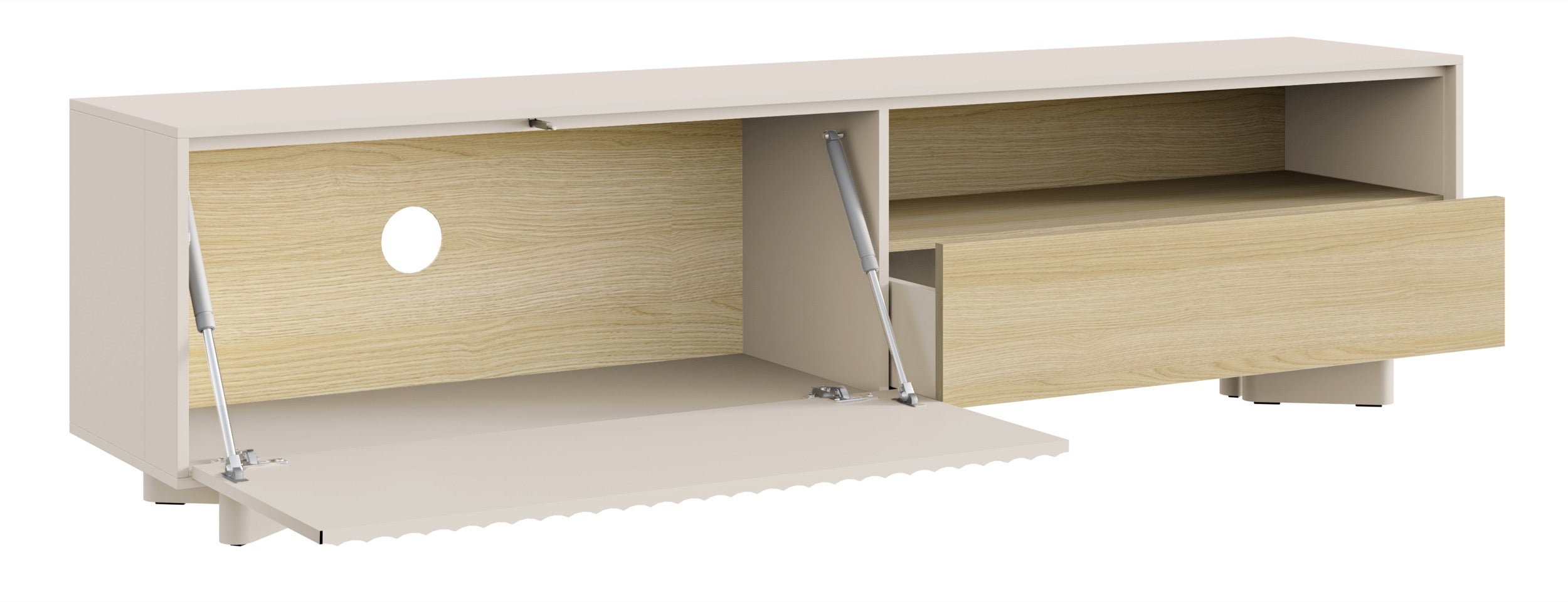 TV-Schrank Distria mit Schublade 175 cm Kaschmir/Vicenza-Eiche