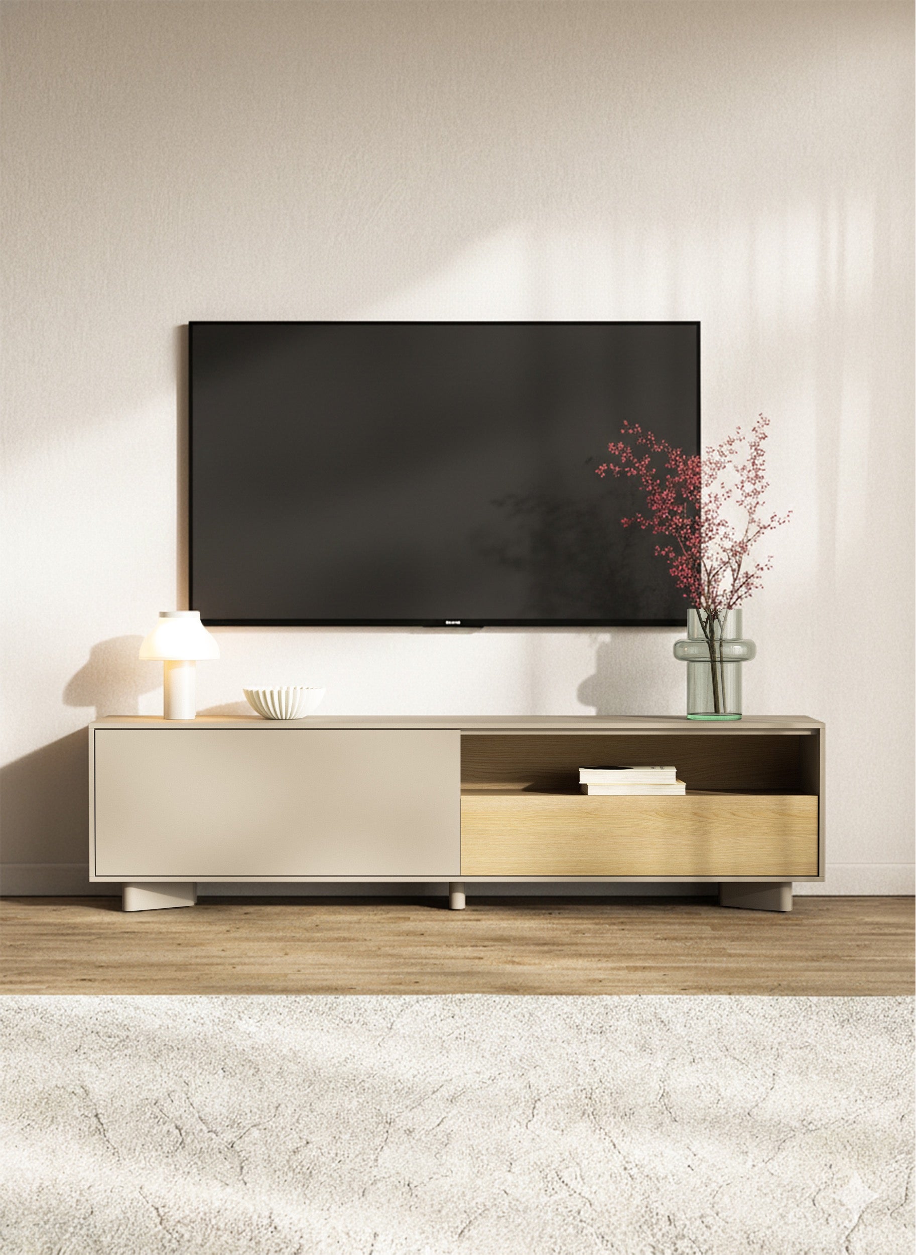 TV-Schrank Distria mit Schublade 175 cm Kaschmir/Vicenza-Eiche