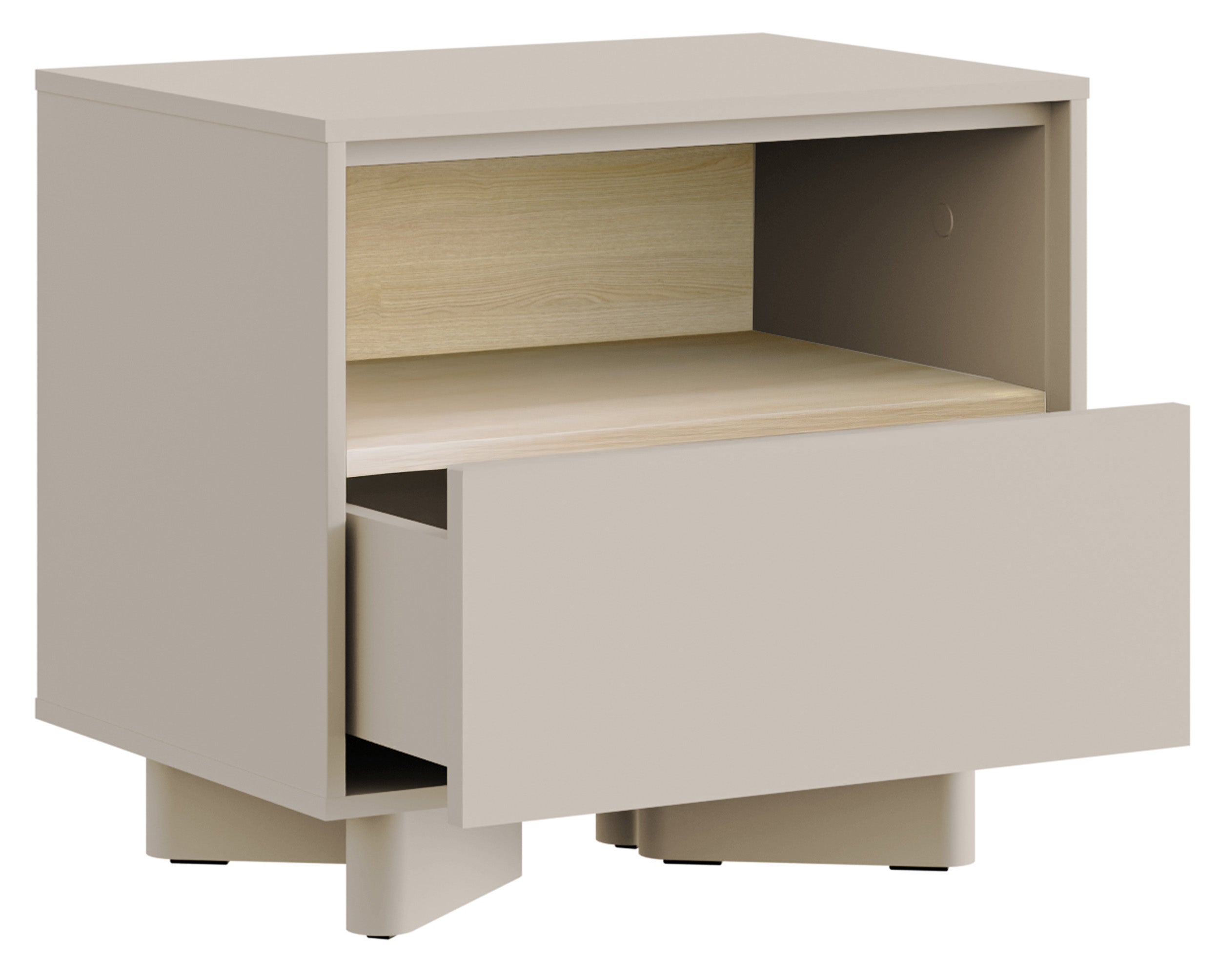 Nachttisch Distria mit Schublade 50 cm Kaschmir/Vicenza-Eiche