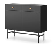Zweitrüriger Divenos-Kommode mit Schubladen 104 cm Schwarz