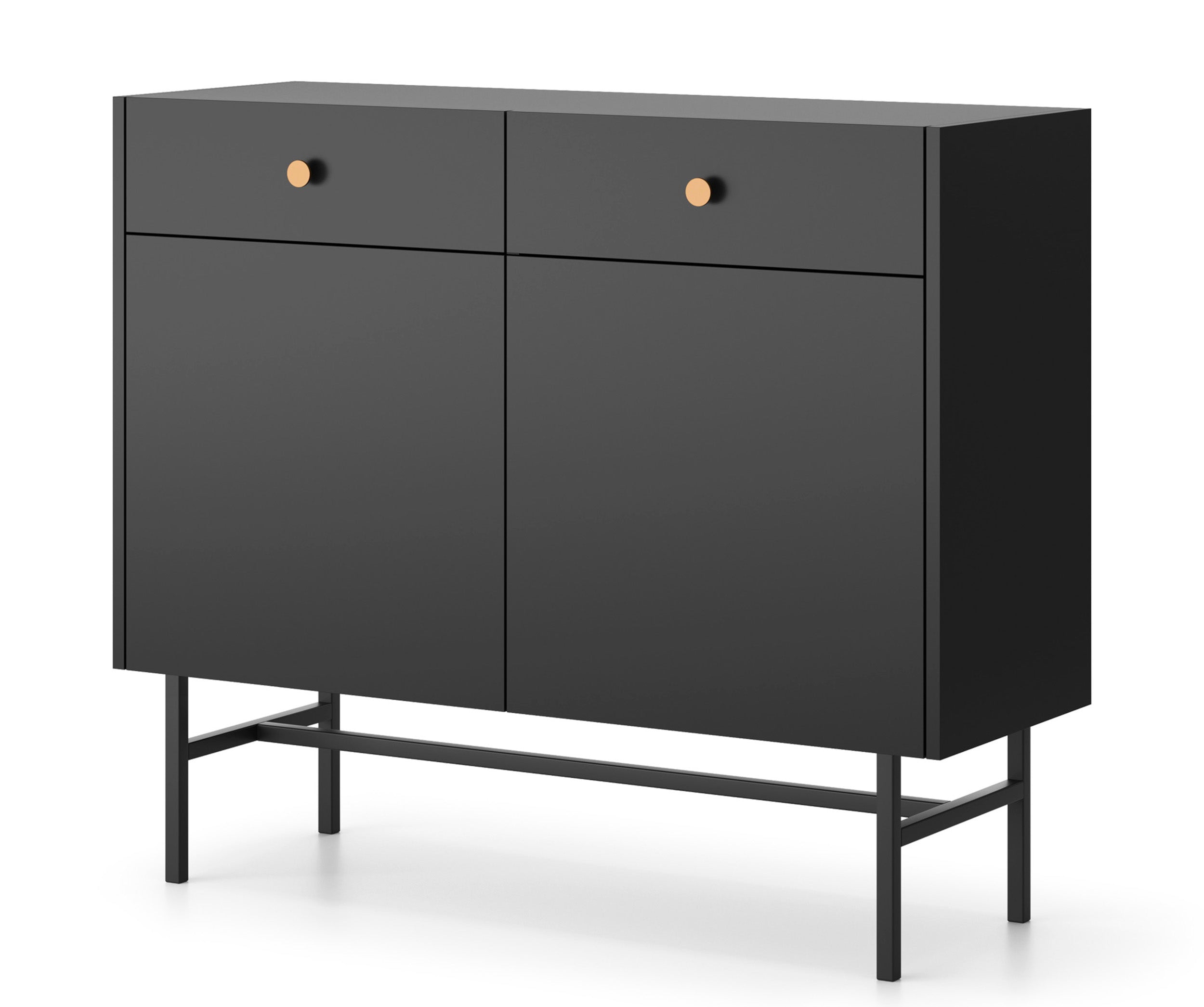 Zweitrüriger Divenos-Kommode mit Schubladen 104 cm Schwarz