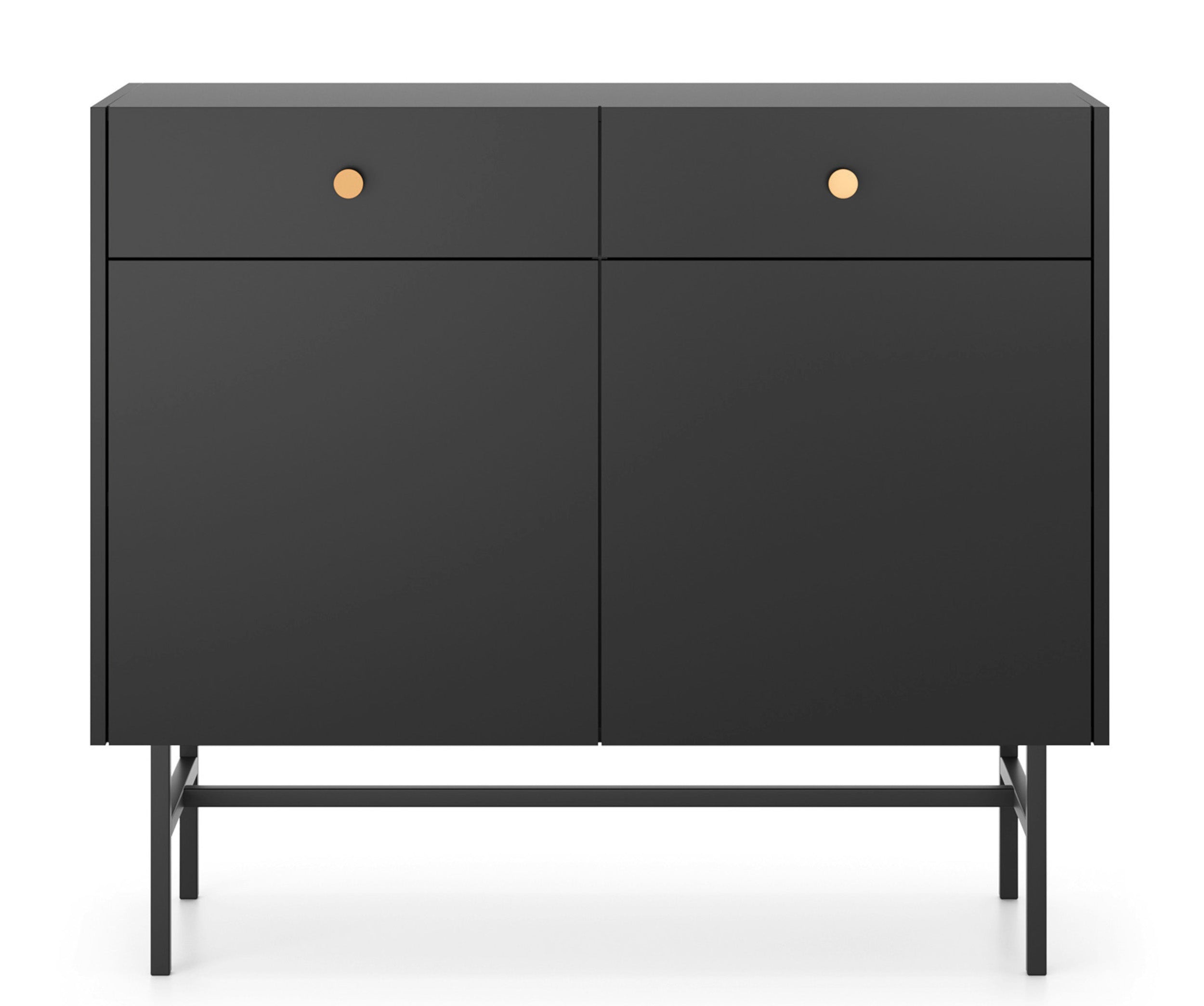 Zweitrüriger Divenos-Kommode mit Schubladen 104 cm Schwarz
