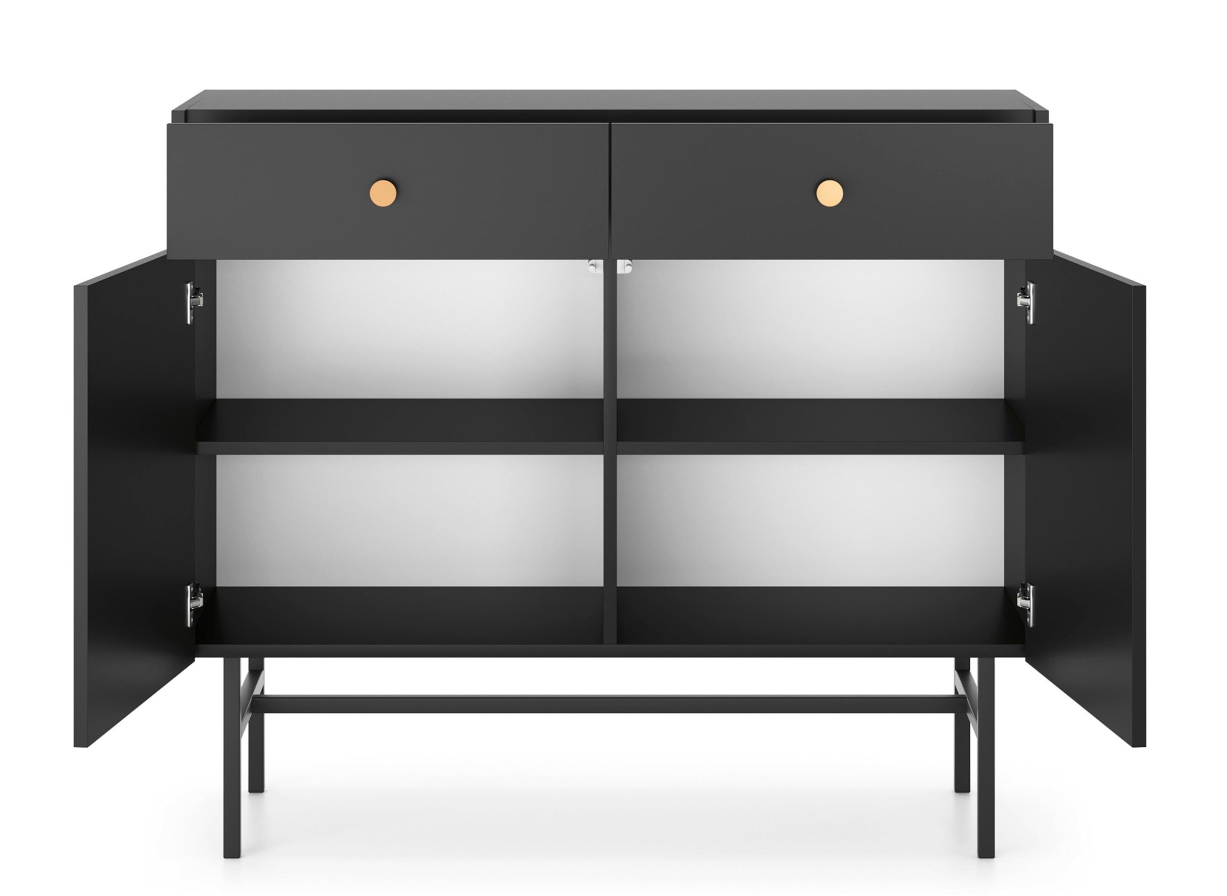 Zweitrüriger Divenos-Kommode mit Schubladen 104 cm Schwarz