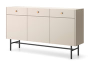 Drehtür-Kommode Divenos mit Schubladen 155 cm Grau-Beige