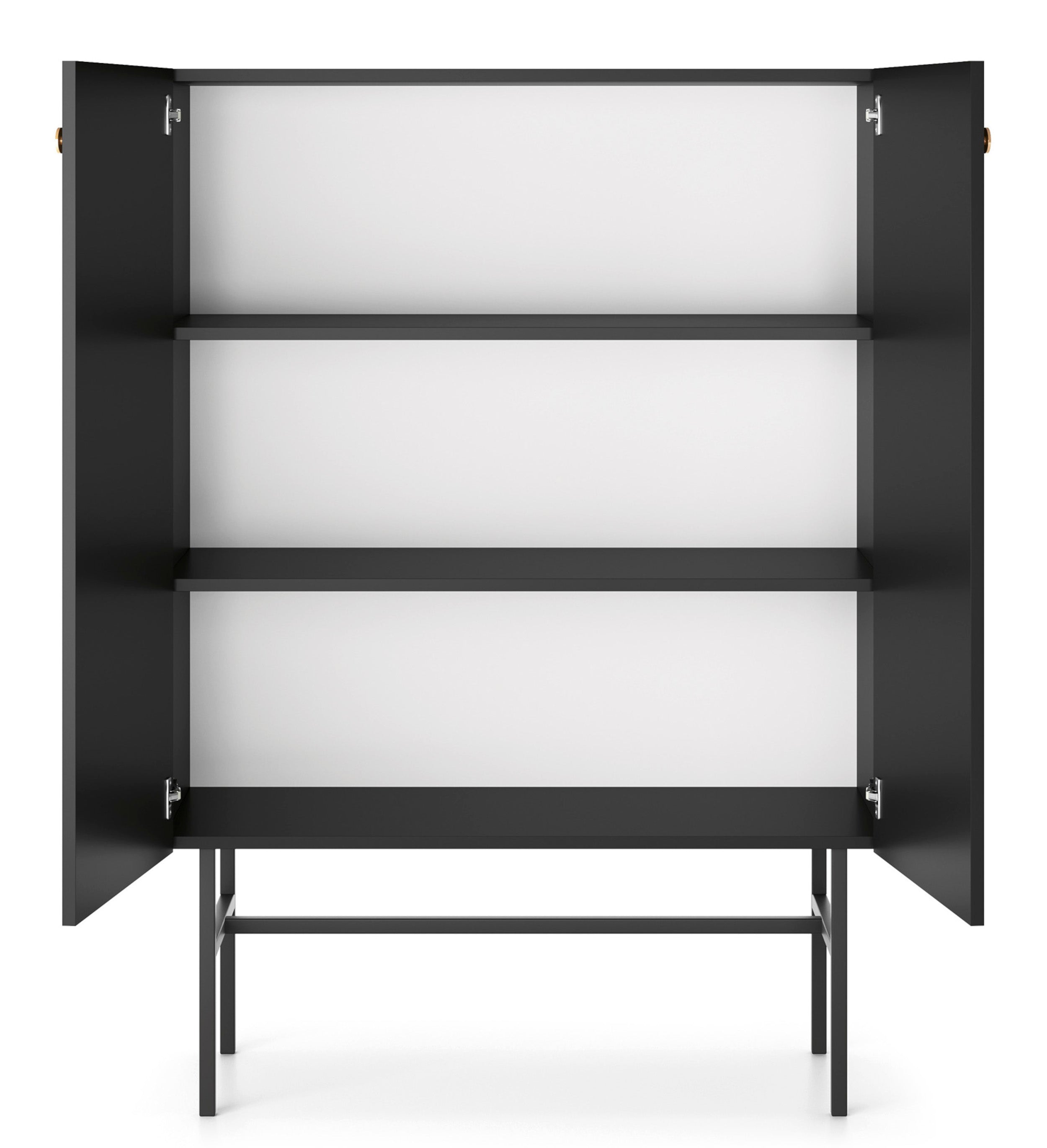Hohe Kommode Divenos, zweitürig, 93 cm, schwarz