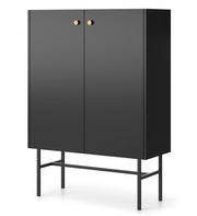 Hohe Kommode Divenos, zweitürig, 93 cm, schwarz