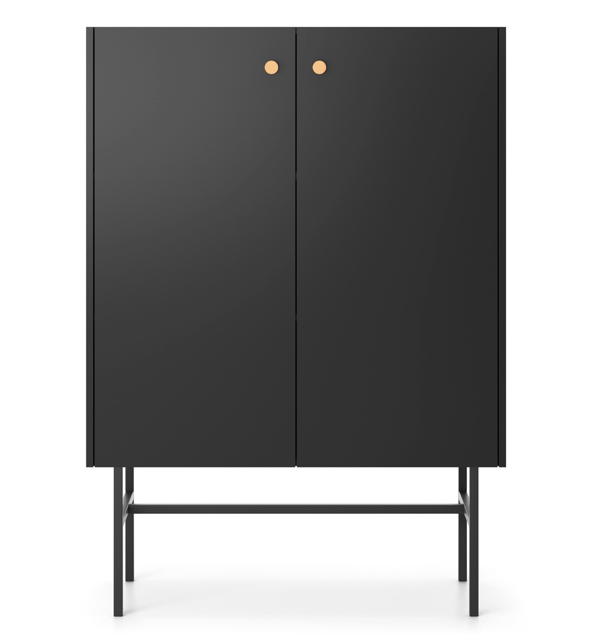 Hohe Kommode Divenos, zweitürig, 93 cm, schwarz